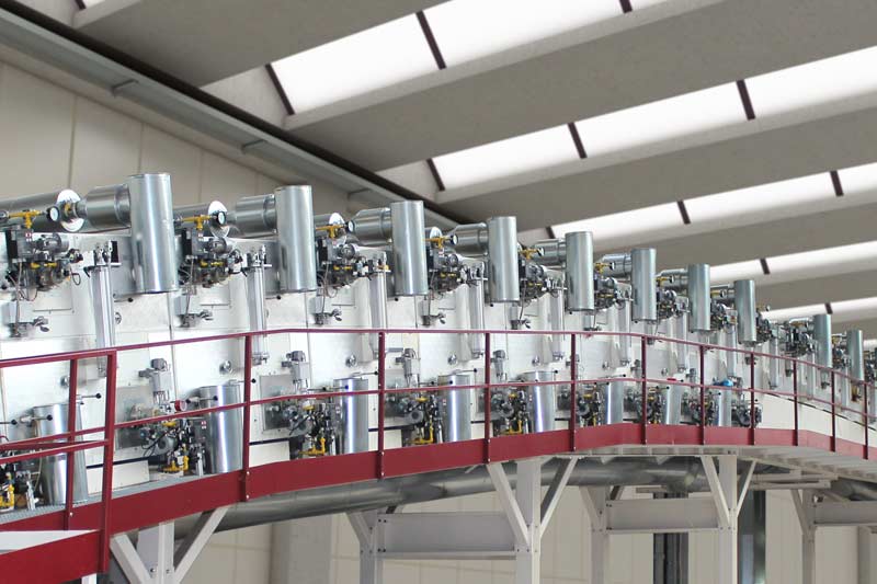 Large coating line for adhesive tapes